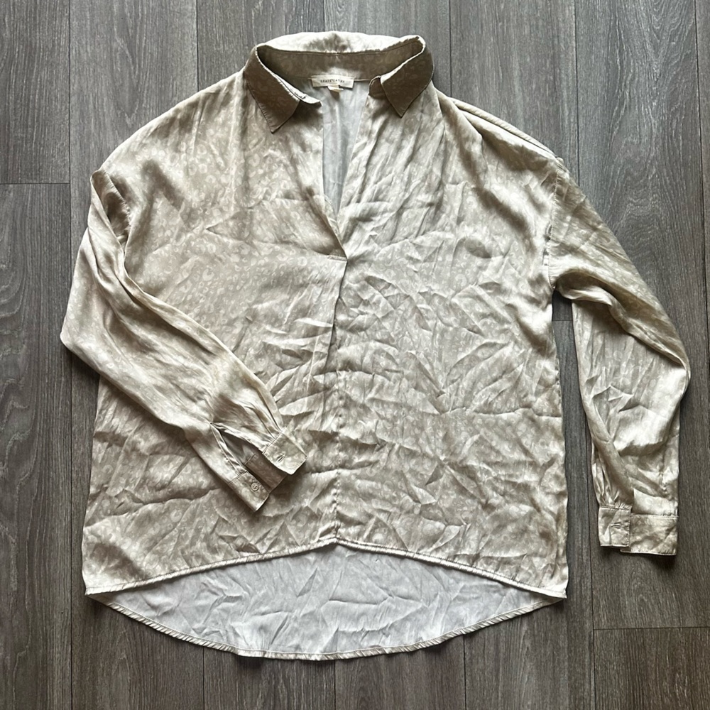 Women Silk Flowy Top with light leopard print